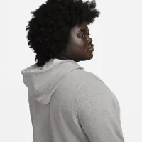 Nike Dri-FIT One женская Full-Zip French Terry Толстовка с капюшоном (большие размеры) цвет серый