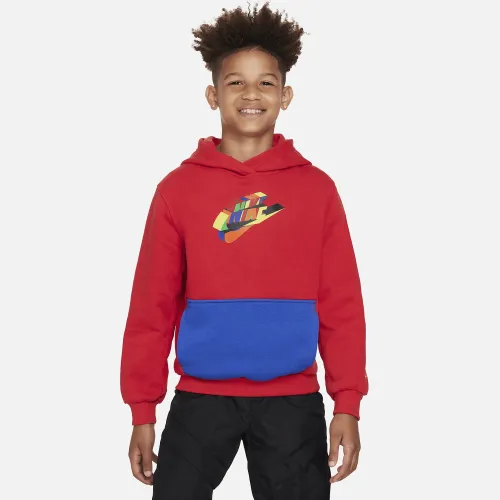Nike Sportswear Club Fleece Big дитячі Pullover Толстовка з капюшоном колір червоний