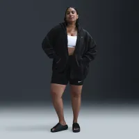 Nike Sportswear Phoenix Plush женская оверсайз Cozy Fleece Full-Zip Толстовка с капюшоном (большие размеры) цвет черный