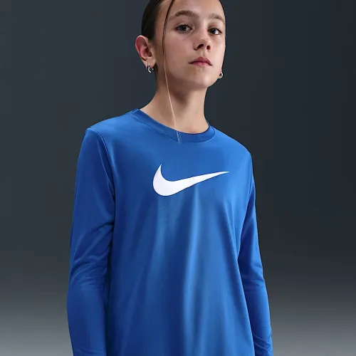Nike Legend Big дитячі Dri-FIT Long-Sleeve футболка блакитний
