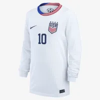 Lindsey Horan USWNT 2024 Stadium Home Big дитячі Nike Dri-FIT Long-Sleeve Soccer Jersey колір білий