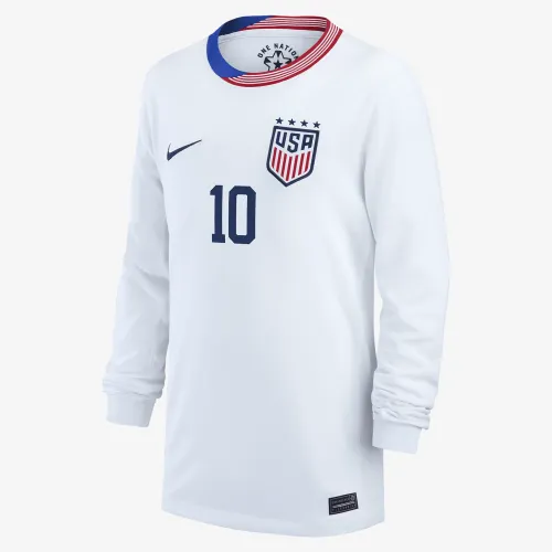 Lindsey Horan USWNT 2024 Stadium Home Big детские Nike Dri-FIT Long-Sleeve Soccer Jersey цвет белый
