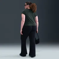 Nike Sportswear Chill Knit жіноча Cropped футболка (великі розміри) колір зелений