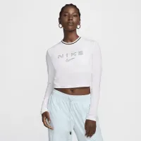 Nike Sportswear Chill Knit жіноча Slim Long-Sleeve Cropped Graphic Tee колір білий