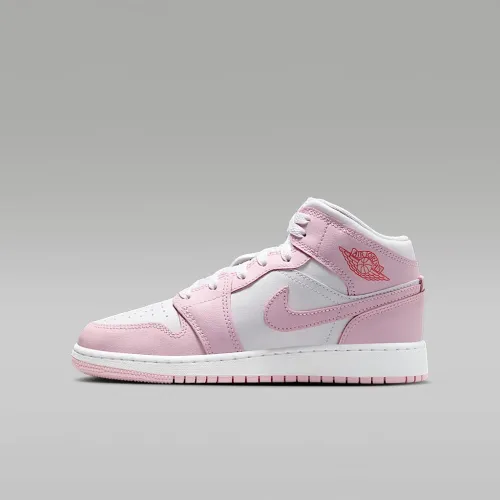 Nike Air Jordan 1 Mid Big детские Кроссовки Pink