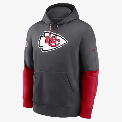 Kansas City Chiefs Sideline Team Issue Club чоловічі Nike NFL Pullover Толстовка з капюшоном колір сірий