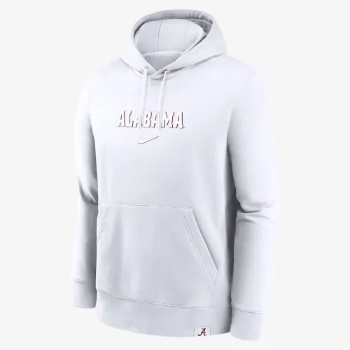 Alabama Crimson Tide Statement Wordmark Lockup Heavyweight чоловічі Nike College Pullover Толстовка з капюшоном колір білий