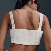 Nike Sportswear Chill Poplin женская Slim Cropped Tank Top цвет коричневый