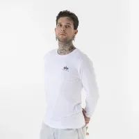 Футболка Alpha Industries Basic LS Small Logo 19851709 - Белая