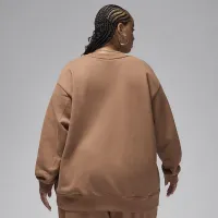 Nike Jordan Flight Fleece жіноча Crew-Neck світшот (великі розміри) колір коричневий