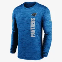 Carolina Panthers Sideline Velocity мужские Nike Dri-FIT NFL Long-Sleeve футболка синий