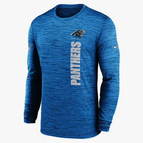 Carolina Panthers Sideline Velocity мужские Nike Dri-FIT NFL Long-Sleeve футболка синий