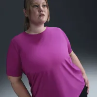 Nike One Classic жіноча Dri-FIT Short-Sleeve Top (великі розміри) колір фіолетовий