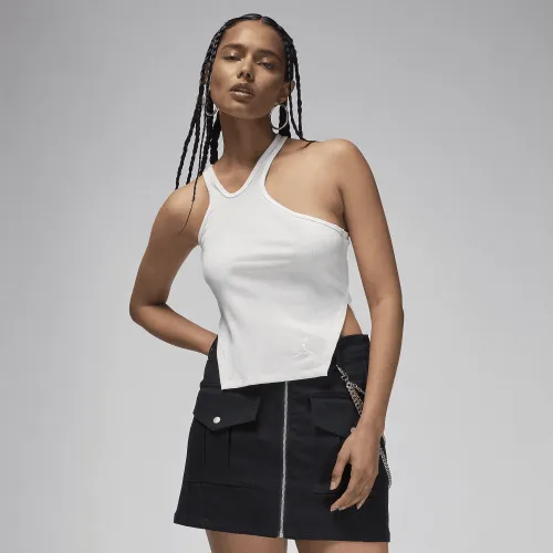 Nike Jordan женская Asymmetrical Ribbed Tank цвет белый