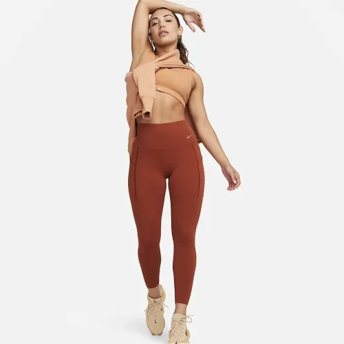 Nike Universa женская Medium-Support С высокой Талией 7/8 лосины с карманамиOrange
