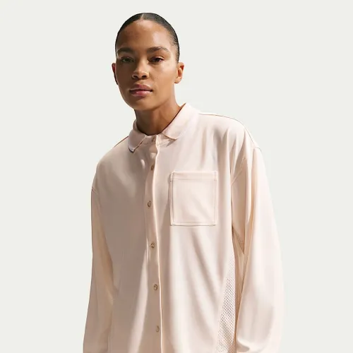 Nike Sportswear женская оверсайз Button-Down Jersey Top цвет белый