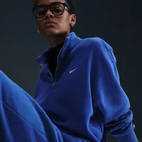 Nike Sportswear Phoenix Fleece женская оверсайз 1/4-Zip свитшот синий