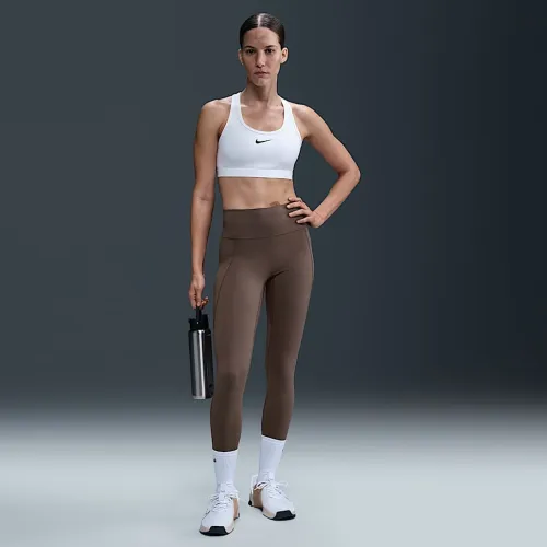 Nike Universa женская Medium-Support С высокой Талией Full-Length лосины с карманамицвет коричневый