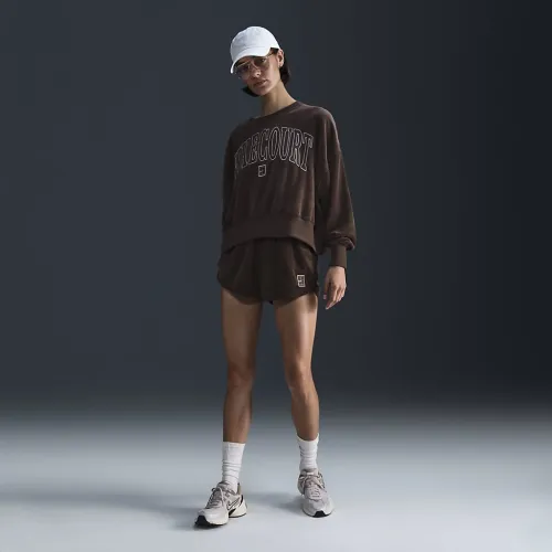 NikeCourt Heritage женская Mid-Rise French Terry Tennis шорты цвет коричневый
