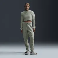 Nike Sportswear Phoenix Cozy Букле женская Tight Long-Sleeve Knit Top цвет зеленый