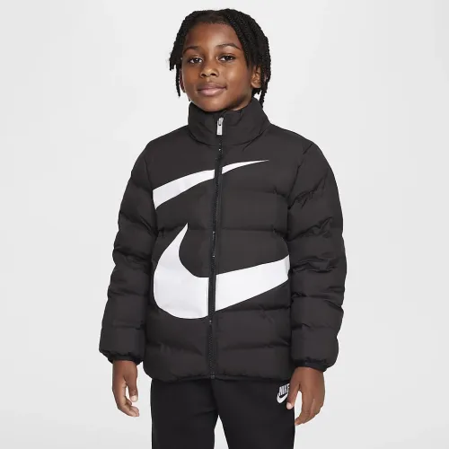 Nike Little детские Wrapped Swoosh Debossed Quilted Куртка цвет черный