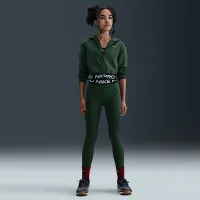 Nike Pro Fleece Big детские (Girls') Dri-FIT Full-Zip Толстовка с капюшоном цвет зеленый