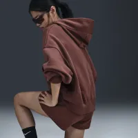 Nike Sportswear Phoenix Fleece жіноча З високою талією Loose шорти колір коричневий