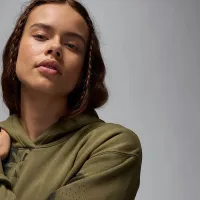 Nike Jordan Brooklyn Fleece женская Printed Pullover Толстовка с капюшоном цвет зеленый