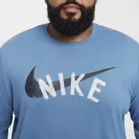 Nike мужские Dri-FIT Long-Sleeve Fitness футболка синий