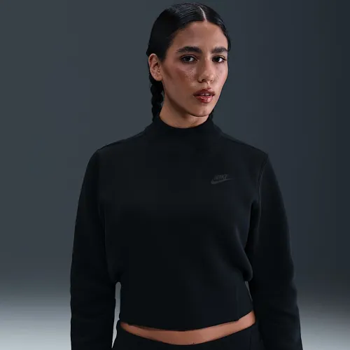 Nike Tech жіноча Fleece Crew колір чорний