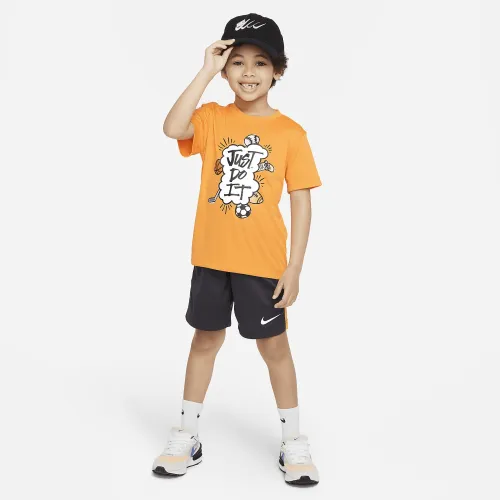Nike Dri-FIT Blocked шорти комплект Little дитячі Dri-FIT 2-Piece комплект колір сірий