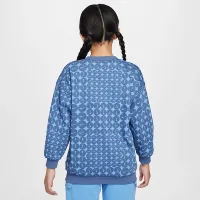 Nike Sportswear Club Fleece Big детские (Girls') оверсайз Crew-Neck свитшот синий