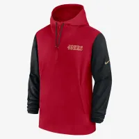 San Francisco 49ers Sideline Pre-Game Player мужские Nike NFL 1/2-Zip Hooded Куртка цвет красный