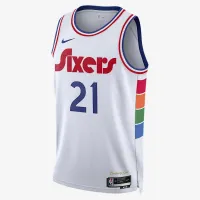 Joel Embiid Philadelphia 76ers 2024/25 City Edition мужские Nike Dri-FIT NBA Swingman Jersey цвет белый