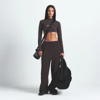 NikeSKIMS Matte Tricot женская Side-Snap Pants цвет коричневый