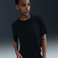 Nike One Relaxed женская Dri-FIT Cropped Short-Sleeve Top цвет черный