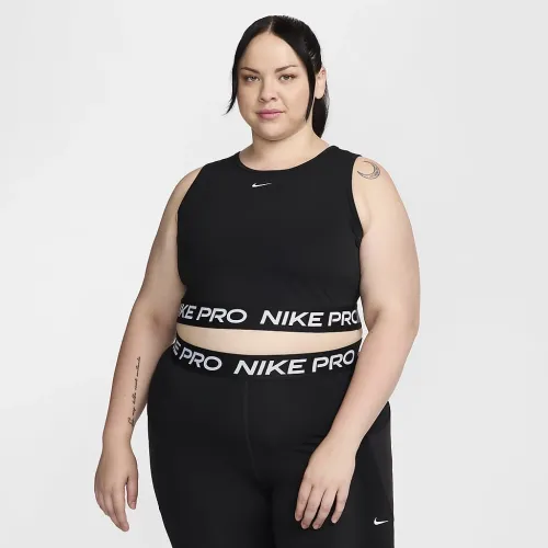 Nike Pro жіноча Dri-FIT Cropped Tank Top (великі розміри) колір чорний