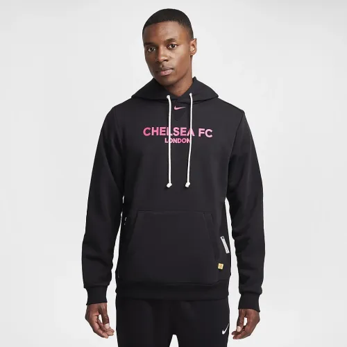 Chelsea FC Standard Issue Third мужские Nike Dri-FIT Soccer Pullover Толстовка с капюшоном цвет черный