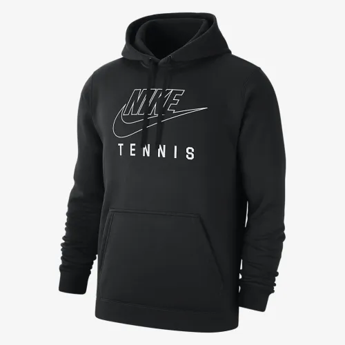 Nike Swoosh Club Fleece чоловічі Tennis Pullover Толстовка з капюшоном колір чорний