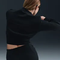Nike Sportswear Tech Fleece женская Cropped 1/2-Zip Top цвет черный