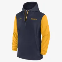 West Virginia Mountaineers Sideline Pre-Game Player чоловічі Nike College 1/2-Zip Hooded Куртка блакитний