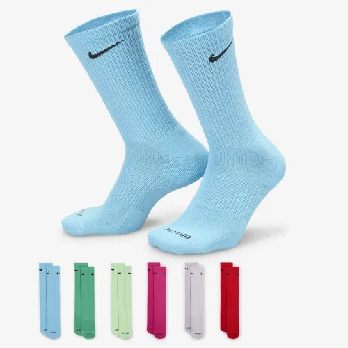 Nike Everyday Plus Cushioned тренувальні Crew шкарпетки (6 пар) різнокольорові
