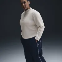 Nike Sportswear Phoenix Plush женская Slim Long-Sleeve Cozy Fleece 1/2-Zip Top (большие размеры) цвет коричневый