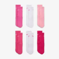 Nike Dri-FIT Performance Basics Big детские Crew носки (6 пары) Pink