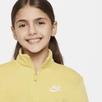 Nike Sportswear Club Fleece Big детские (Girls') 1/2-Zip Long-Sleeve Top Yellow