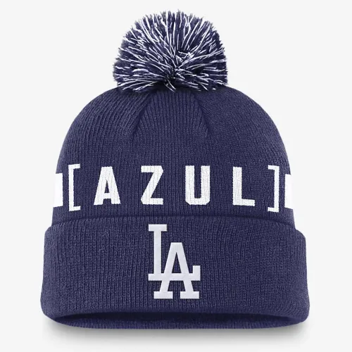 Los Angeles Dodgers Hometown Peak мужские Nike MLB Cuffed Pom Beanie синий