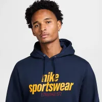 Nike Club мужские Fleece Pullover Толстовка с капюшоном синий