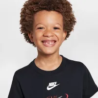 Nike Little дитячі Brandmark Stack футболка колір чорний