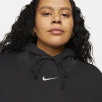 Nike Sportswear Phoenix Fleece женская оверсайз Pullover Толстовка с капюшоном (большие размеры) цвет черный