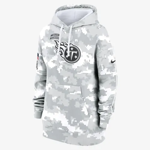 Tennessee Titans Salute to Service Primary Edge Club женская Nike NFL Pullover Толстовка с капюшоном цвет белый
